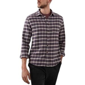 NWT Rails Forrest Flannel Shirt Mens Large L Dusk Berry Grey Plaid Cotton - $158
